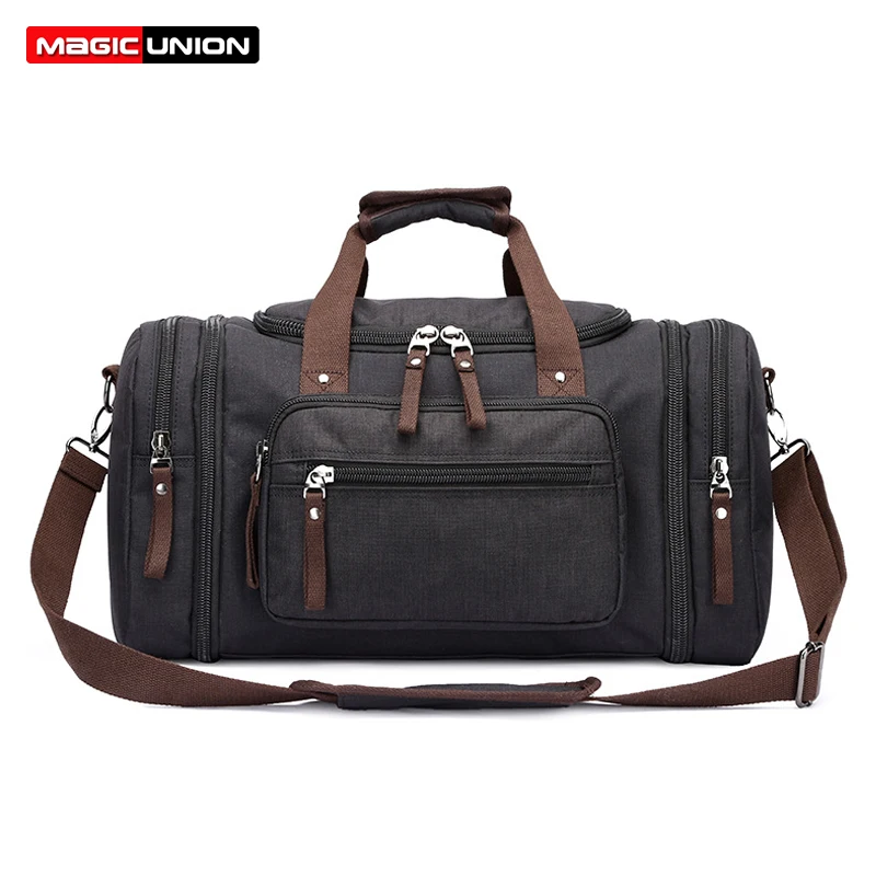 

MAGIC UNION Men's Travel Duffle Bag Weekender Overnight Bag Large Capacity Water-resistance Fashion Canvas Carry On Bag