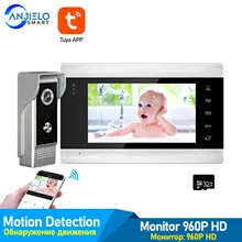 Visiophone avec écran HD de 7 pouces, interphone vidéo, contrôle à distance, enregistrement de déverrouillage par application Tuya, pour la sécurité de la maison