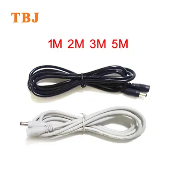 

1M 2M 3M 5M 18AWG 22AWG Black White 5.5mmx2.1mm Female to Male DC power plug Adapter extension wire Cable