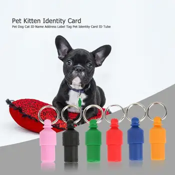 

Anti-Lost Pet Dog Cat ID Name Address Label Tag Storage Barrel Tube Pet Kitten Identity Card ID Tags