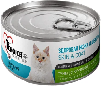 

1ST CHOICE 1ST CHOICE CAT ADULT bezzernovye for adult cats with tuna, chicken and kiwi 85 gr