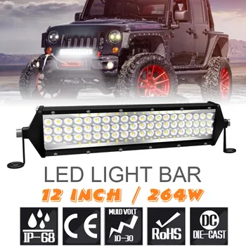 

Universal 5 Row 12 Inch 264w LED Light Bar Waterproof Off Road Driving Led Work Light Bar Combo Beam for Car Tractor Boat Truck