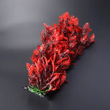 

1Pcs Plastic Red Leaves Plastic Artificial Emulational Lifelike Fake Lotus Seaweed Model for Fish Tank Decoration