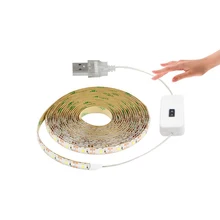 USB 5 В светодиодный светильник для шкафа, прикроватная Светодиодная лента 5 м с датчиком развертки, кухонная лампа DIY tv, подсветка для дома, ночные лампы