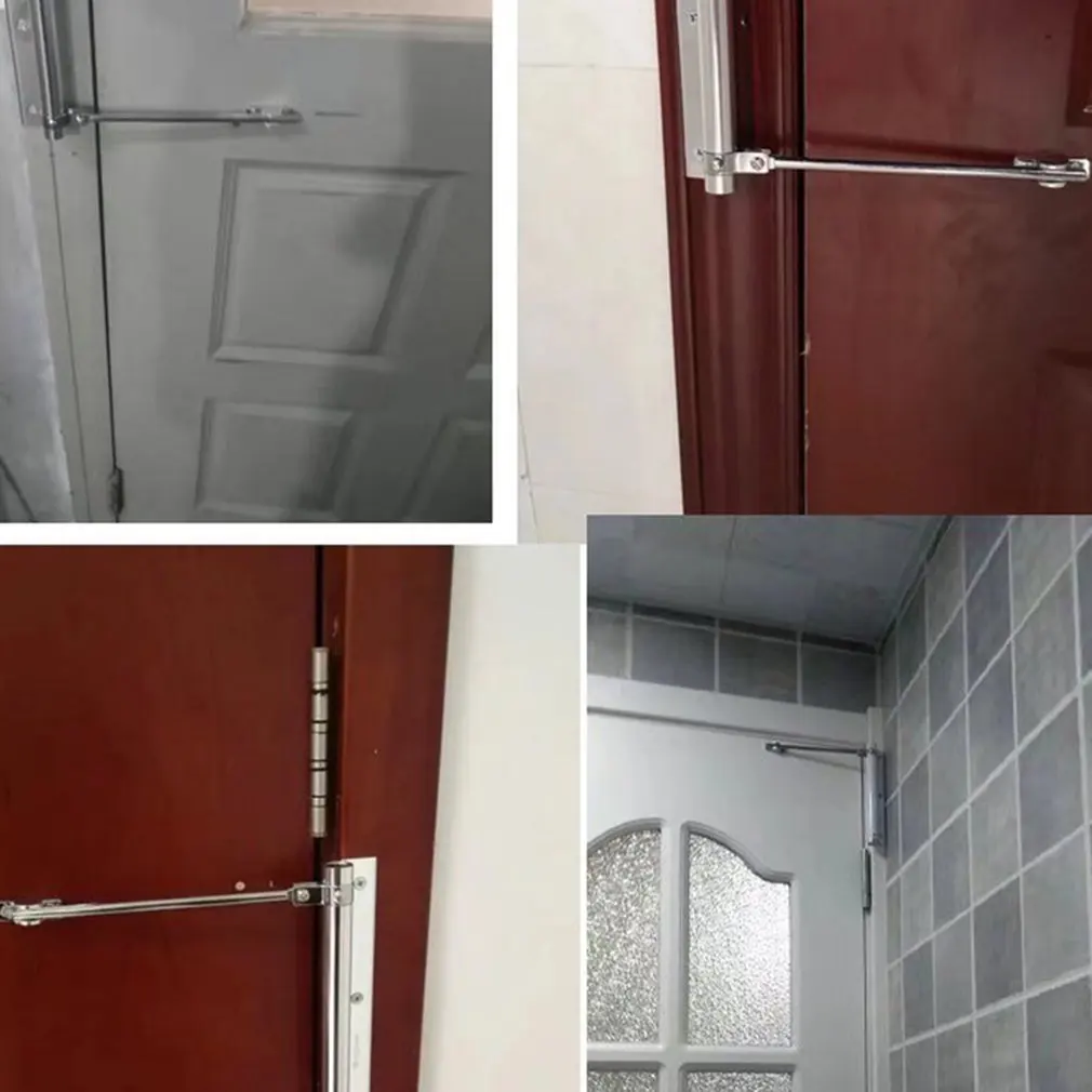 Adjustable Door Automatic Closer Aluminum Alloy Automatic Door Spring Silver Tone Intensity Suitable For Fire 40 kg