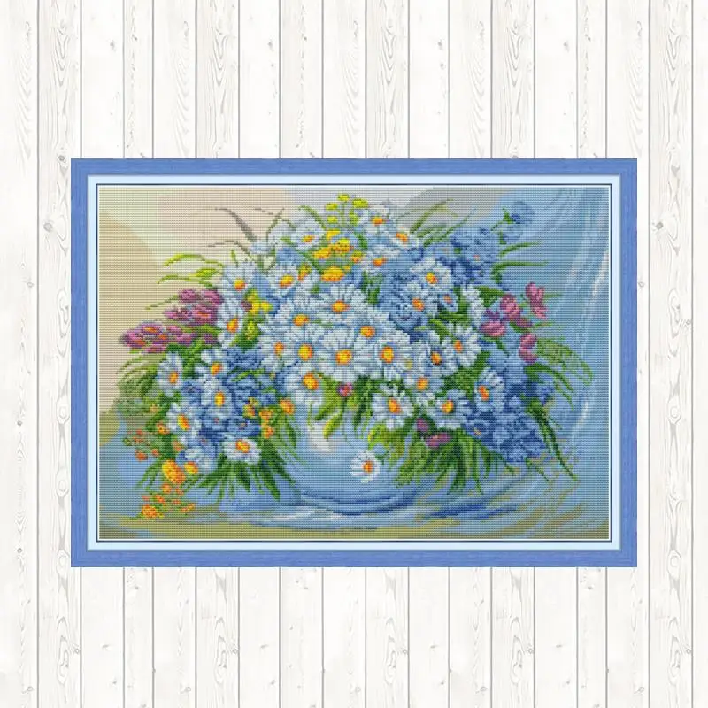 Daisy 14ct 11ct Печать на холсте Сделай Сам ручной работы наборы для вышивки крестиком DMC хлопковая нить Печать холст Рукоделие Вышивка ремесла