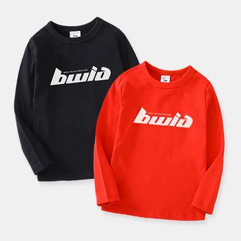 

Children Splicing Letter Long Sleeve T Shirts Autumn Fashion Kids Cotton Tops for Teens Boys Girls 6 8 10 12 14 Years