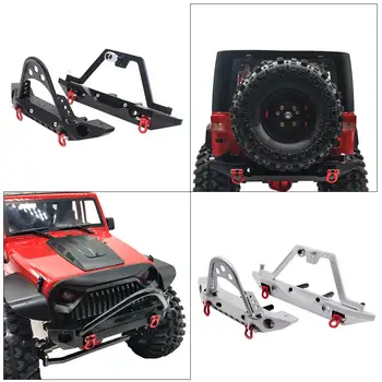 

Aluminum Front Rear Bumper Bull Bar W/ Spare Tire Carrier For 1:10 Axial SCX10 JEEP SCX10 II 90046 90047 TRX-4 TRX4 RC Car