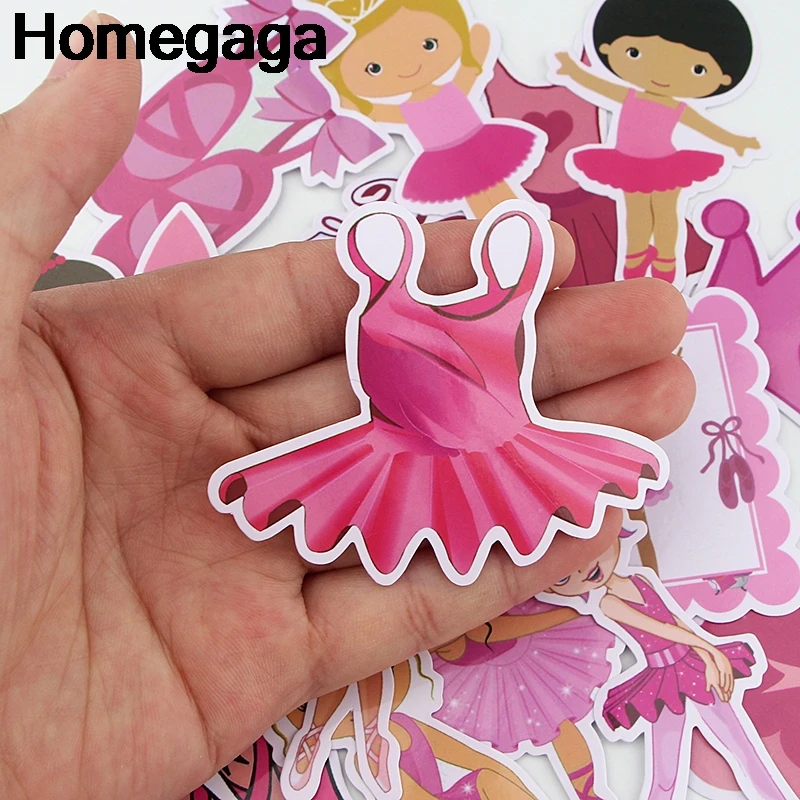 Homegaga 16 шт. балетная тема для девочек мультфильм творческие значки DIY наклейки DIY ПК стены ноутбук телефон мотор Скрапбукинг альбом D2288