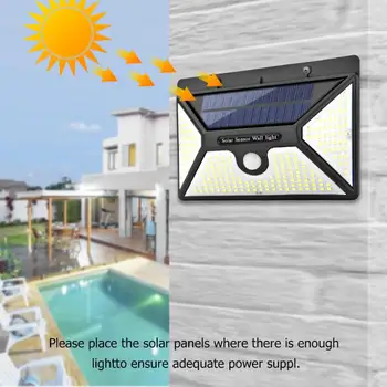 

218LED Solar Motion Sensor Wall Light Waterproof Yard Security Lamp Powered Sunlight Waterproof PIR Motion Sensor Street Light