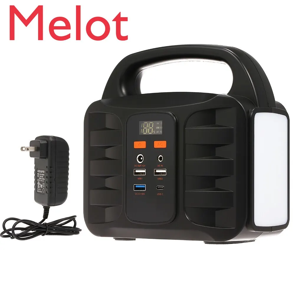 

Portable Power Supply Station 155Wh Emergency Backup Lithium Battery Quiet Gas-free Power Inverter Charged by Solar Panel /USB
