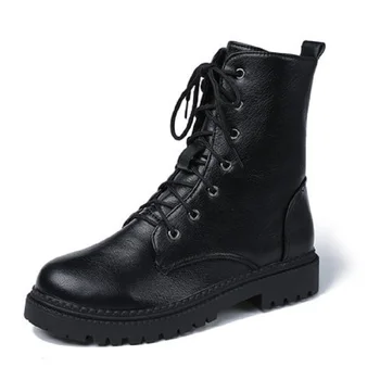 

2019 winter new women's booties, versatile breathable comfort plus velvet strap wear-resistant thick with thick women's boots