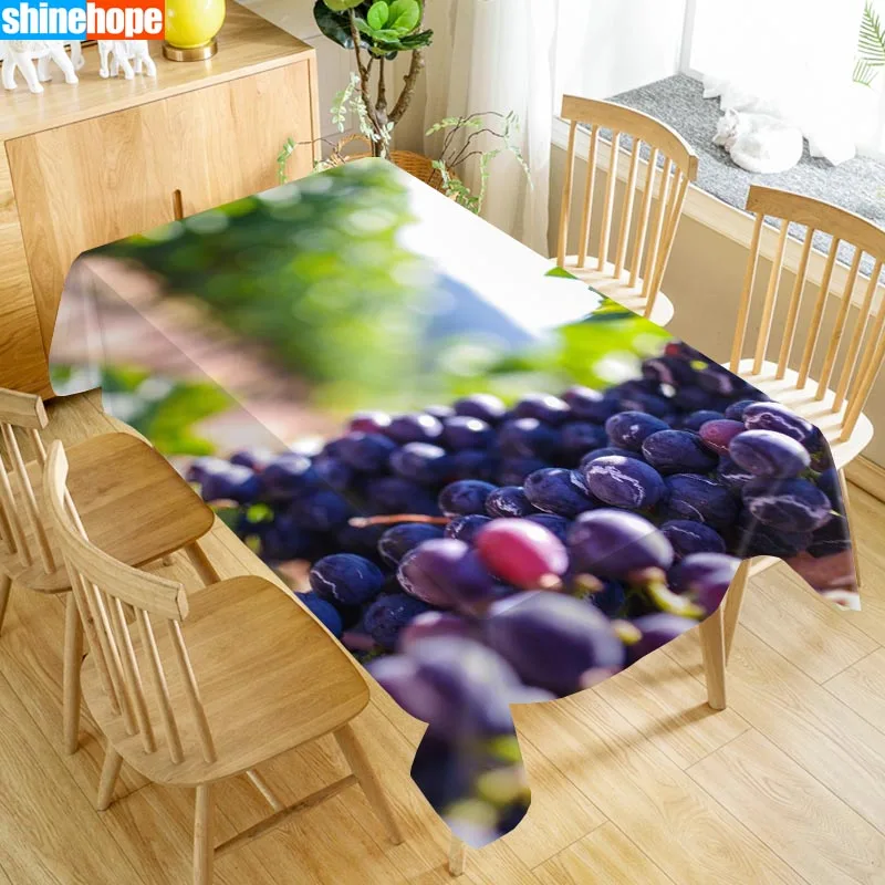 Custom Grape Table Cloth Oxford Print Rectangular Waterproof Oilproof Wedding Table Cover 100X140cm,140X250cm