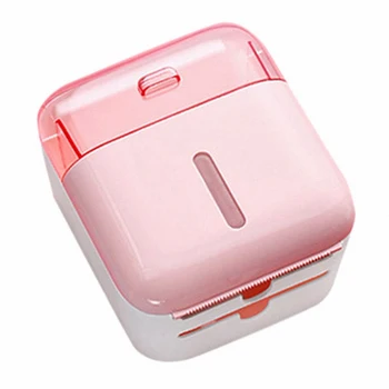 

Multifunction ABS Paper Rack Waterproof Bathroom Punch-Free Toilet Tissue Tray Paper Rack Storage Box Toilet Paper Holder(Pink)