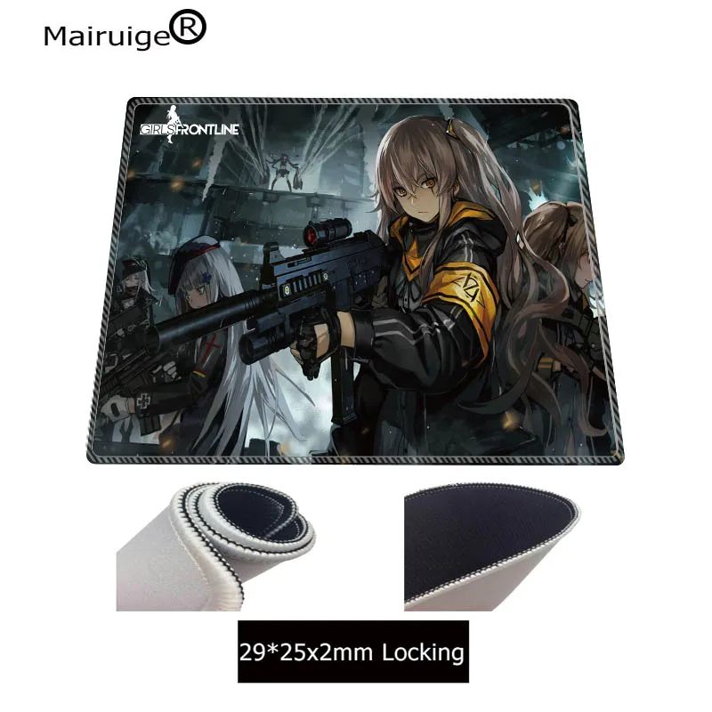 250X290X2MM Коврик для мыши для игр с изображением аниме Frontline для девочек, Настольный коврик с большим замком, коврик для мыши для ноутбука, компьютерный коврик для ПК - Цвет: 250X290X2MM