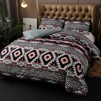 

Nordic Fashion Bedclothes Digital Printing Skin-friendly Bed Duvet Cover Set US Twin Full Adults Bohemia Bedding Set Home Decor