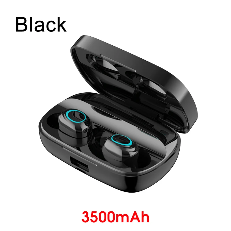 Новые airdots TWS сенсорные bluetooth-наушники с отпечатком пальца, HD стерео беспроводные наушники, игровая гарнитура с шумоподавлением - Цвет: black 3500mAh