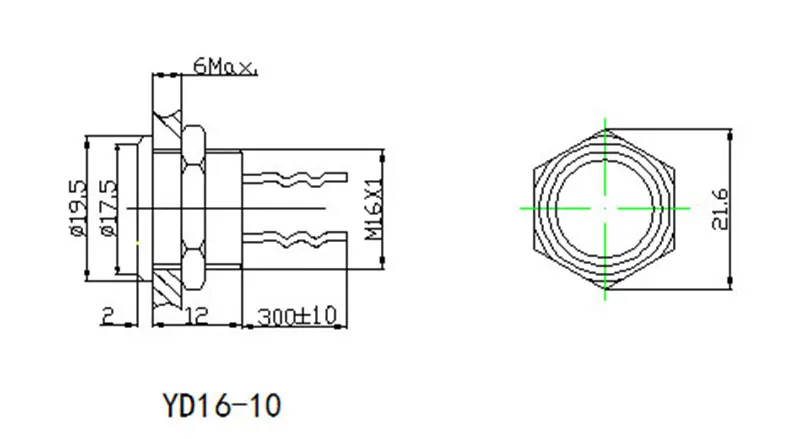 YUESHUN-IP68, interruptor piezo anodizado do metal, botão,