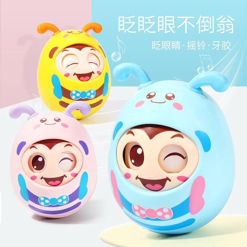 1022-16b мультфильм милый питомец стакан с 3C колокольчиком мягкий ухо Blink Teether-Bite детская игрушка