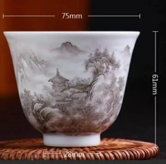 130 мл керамический фарфор Jingdezhen чайная чашка ручная роспись пейзаж узор чайная чашка кунг-фу чайная чаша коллекция украшений для дома