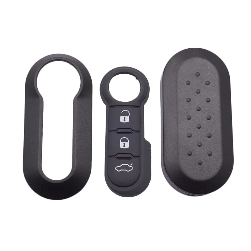 Xinyuexin Remote Flip Car Key Shell for Fiat 500 Panda Punto Bravo Cover Case Plastic Replacement with Rubber Pad | Автомобили и