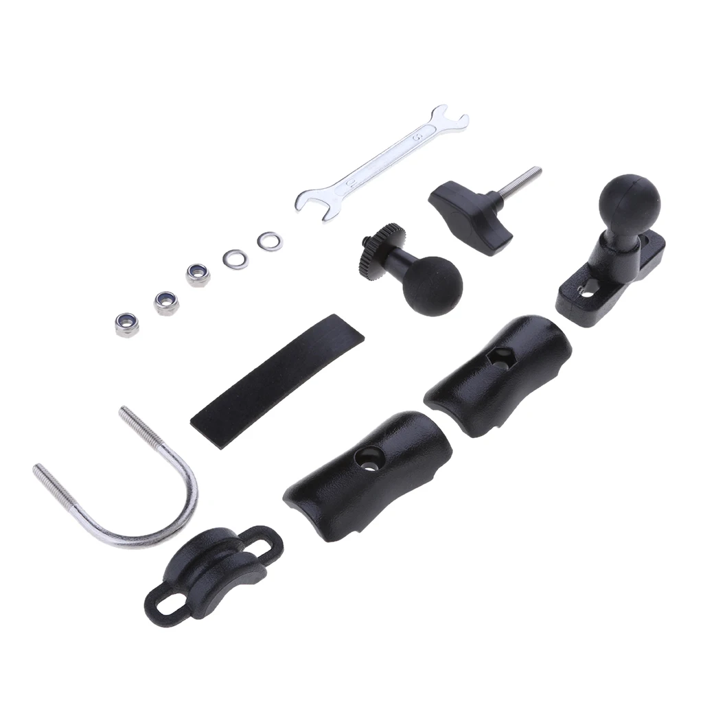Motorcycle Review Mirror Camera U Bolt Mount & Double Socket Standard Arm