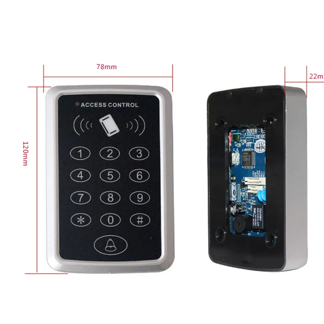 125KHz RFID Access Control Keypad Machine EM Card Reader For Door Access Control System Lock + 6pcs RFID Tag 5