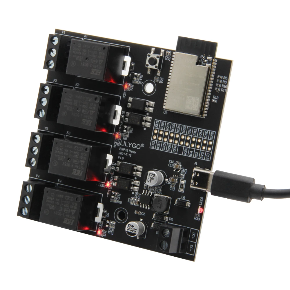 LILYGO® TTGO T-Relay ESP32 T-릴레이 무선 모듈 DC 5V 4 그룹 릴레이 개발 보드 4MB 플래시 WiFi 블루투스 원격 스위치 제어