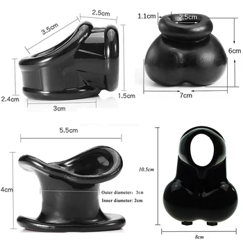 3 Types Male Stretcher Scrotum Ring Ball Cock Rings Delay Ejaculation Sex Toys for Men Penis Ring Cockring BDSM Toys 6