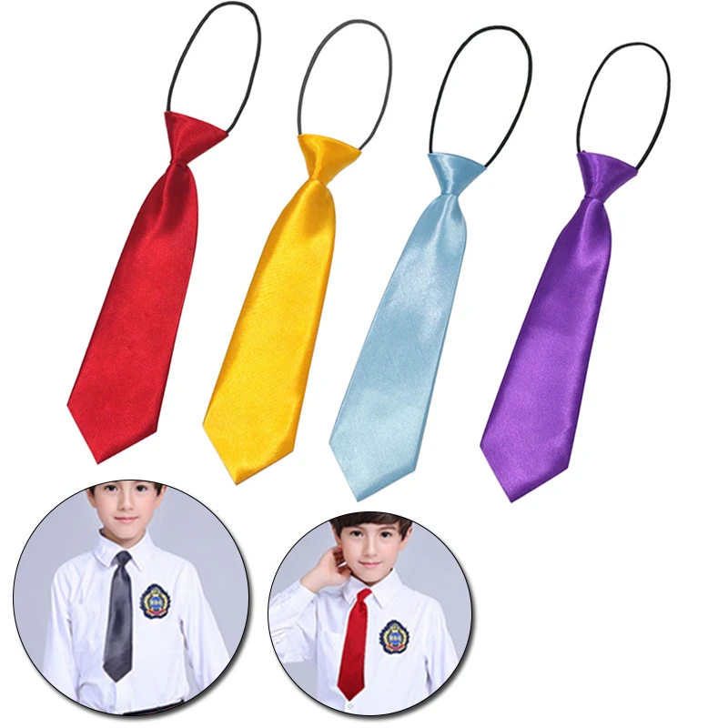 

Kid Children Elastic Tie Necktie School Boys Girls Kids Baby Wedding Fashion Solid Color Tie Wedding Necktie Neck Tie