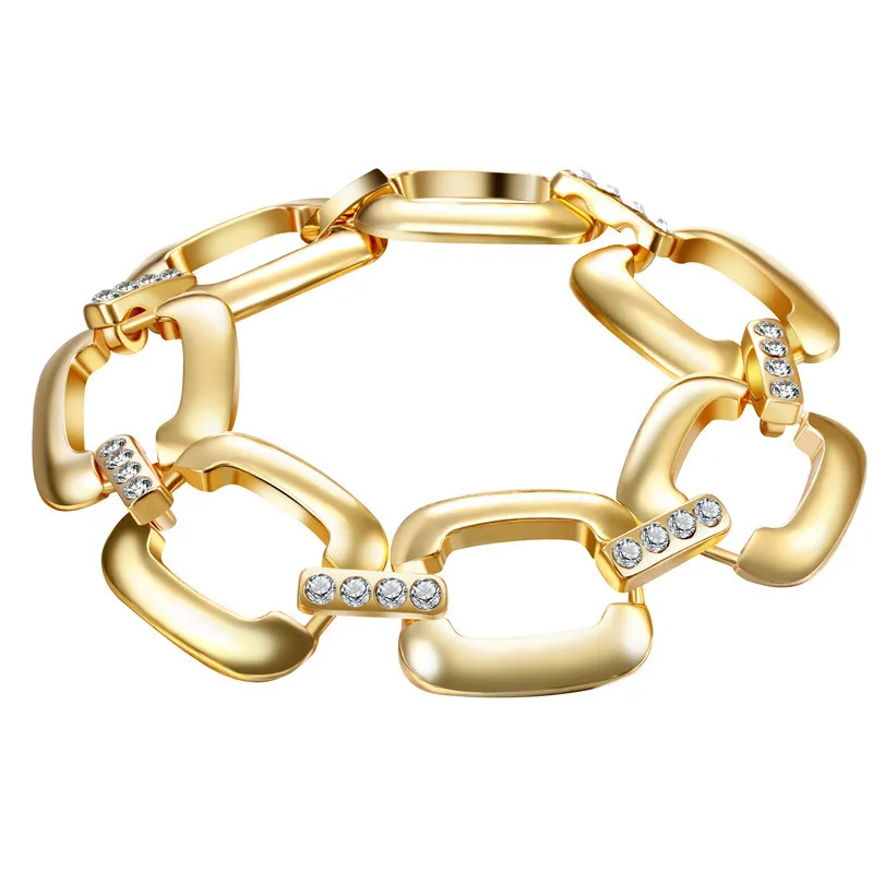 CWEEL золотой цвет браслет и браслеты геометрические полые браслеты для женщин винтажные женские панк металлические Свадебные украшения - Окраска металла: W6131