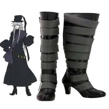 

Anime Black Butler Kuroshitsuji Undertaker High Boots Cosplay Halloween Party Shoes Custom Made