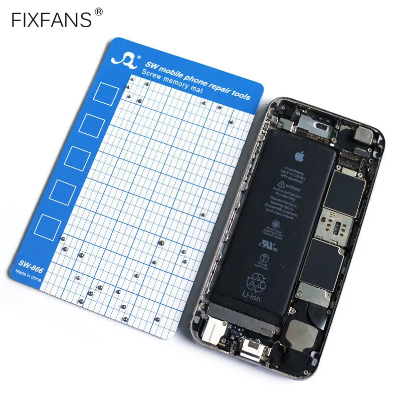 FIXFANS Magnetic Screw Mat Memory Chart Mobile Phone Repair Work Pad for iPhone iPad Tablet Laptop Repair Tools 145 x 90 mm