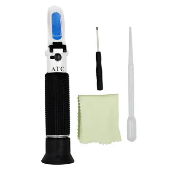

Handheld Alcohol Refractometer Sugar Wine Concentration Meter Densimeter Alcohol Beer Brix Grapes Atc