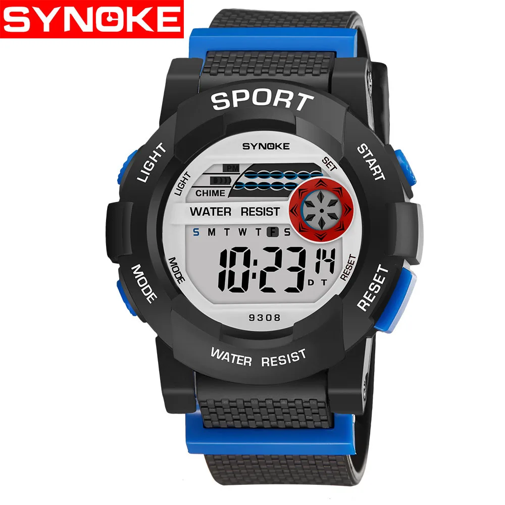 

SYNOKE Teenager Korean-style Fashionable Watch Students Sports Electronic Watch Contrast Color Multi-functional Night Light Wate