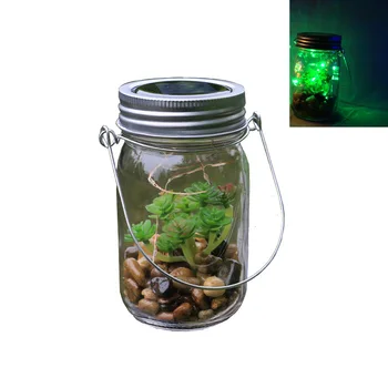 

Outdoor Glass Lamp Led Home Hanging Romantic Waterproof Garden Solar Light Preserving Jar Yard Lantern Decoration