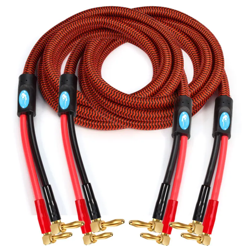 US $21.00 Audiophile Speaker Cable With Angle Banana Plug For Home Theater Amplifier Surround Sound System OFC Audio Cable 1M 2M 3M 5M 8M