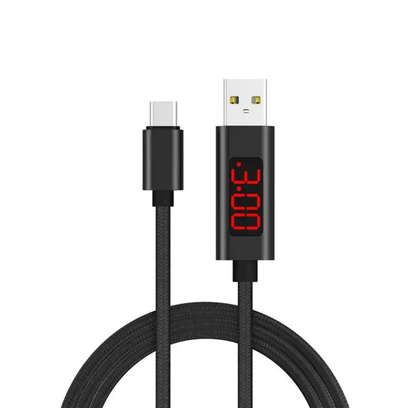 USB C Быстрая зарядка кабель синхронизации данных с напряжением тока Светодиодный дисплей провод для Samsung S10 S9 Note 9 Xiaomi 9/8 huawei Oneplus