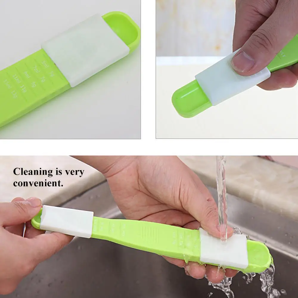 1PC Measure Cup Plastic Adjustable Measuring Spoons Metering Spoon Baking Tool Kitchen Accessories