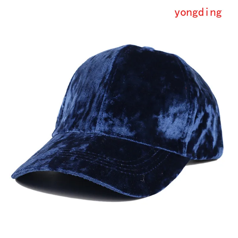 Hot Velvet baseball cap cotton adjustable fashion black dad hat women men summer spring hip hop caps all matched blue red | Аксессуары