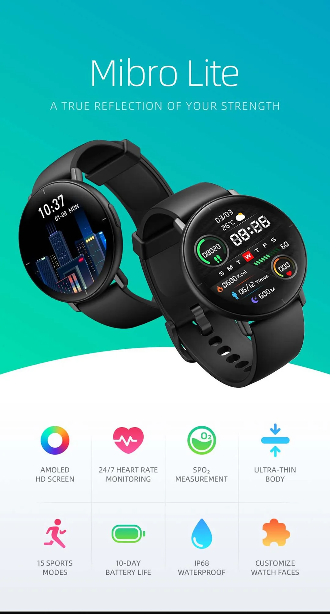 Mibro Lite Smartwatch Amoled Display 1.3 Inch Support Multi-language 12 H77b8ed92bd0546c29129b3e315ced4bbR