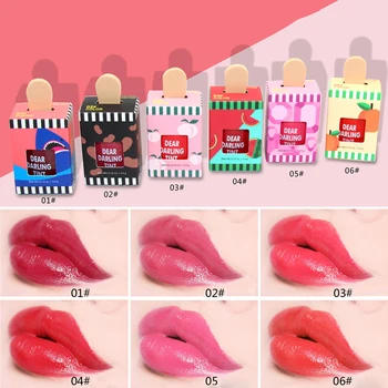 

1pc Cute Ice Cream Shape Lip Gloss Waterproof Long Lasting Sweet Makeup Liquid Lipstick Red Lip Tint Lips Beatuy Cosmetics TSLM1
