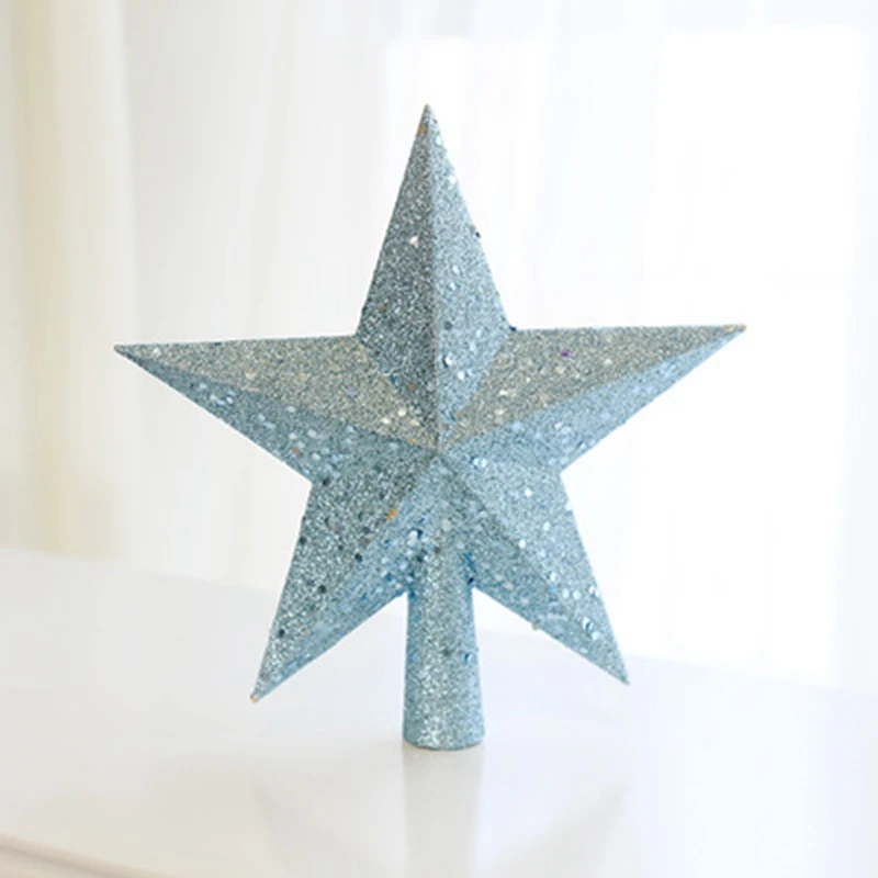 Christmas Tree Top Pink Sparkle Star Glittering Topper Ornament For Store Home Decoration
