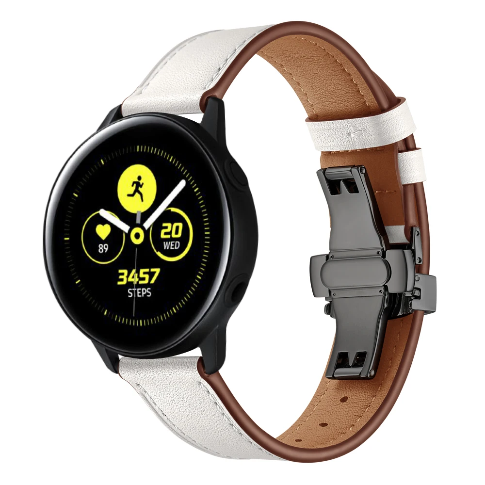UEBN кожаный ремешок с черной бабочкой для samsung Active 2 40 мм 44 мм SM-R820 R830 R500 R600 R810 Galaxy Watch 42 мм ремешок для часов