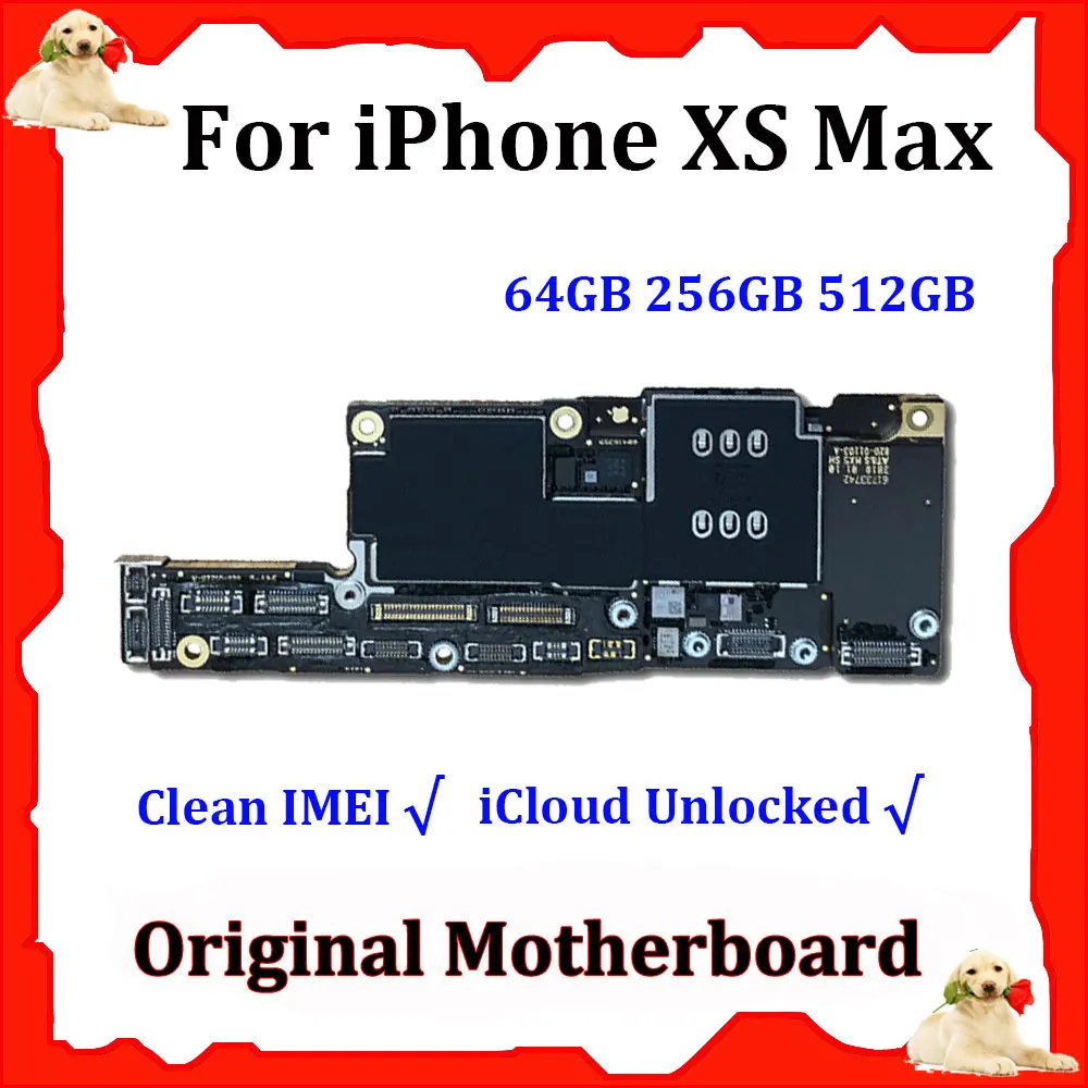 

For iPhone XS MAX 64GB 256GB 512GB Original Motherboard Unlocked NO FACE ID Mainboard Logic Mother Board Free iCloud Clean IMEI