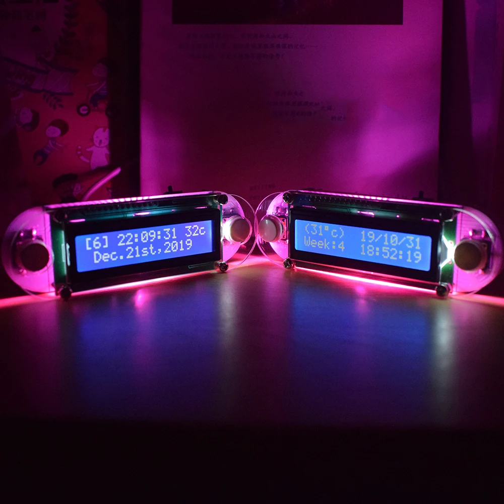 KKMOON LCD1602 часы с вибрацией DIY Набор DIY электронные цифровые часы DIY набор часов цифровой светодиодный набор электронных часов DIY Набор