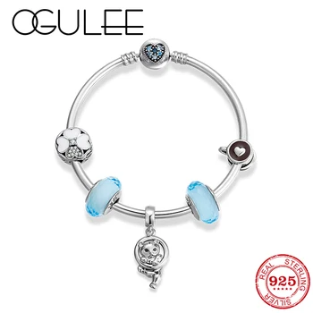 

DIY Gift Women Charm Bead Bracelets Leisure Time 100% 925 Sterling Silver Fine Zircon Coffee Cup Beads jewelry Original Bracelet