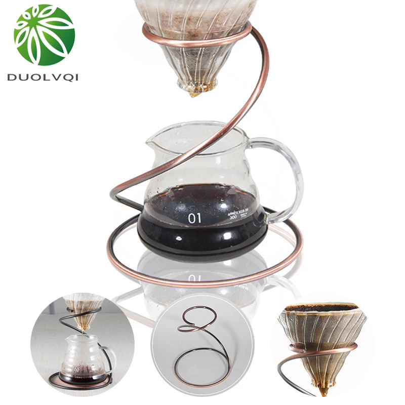 

Duolvqi Reusable Coffee Dripper Stand Serpentine Coffee Metal Filter Frame Holder Household Drip Filter Holder Coffee Appliance