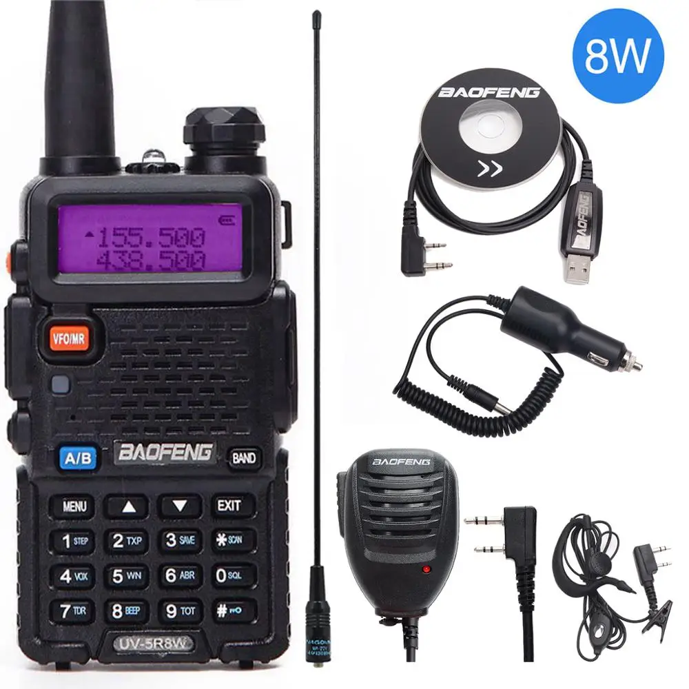 Baofeng UV-5R 8 Вт Высокая мощность 8 Вт мощная портативная рация дальность 10 км VHF/UHF Двухдиапазонная двухсторонняя радио pofung uv5r Охота - Цвет: as picture 1