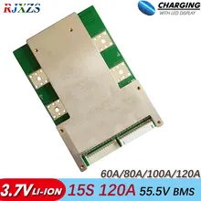 BMS 15S 80A/100A/120A Li-Ion BMS PCM плата защиты батареи bms pcm для электрического велосипеда батарейный блок